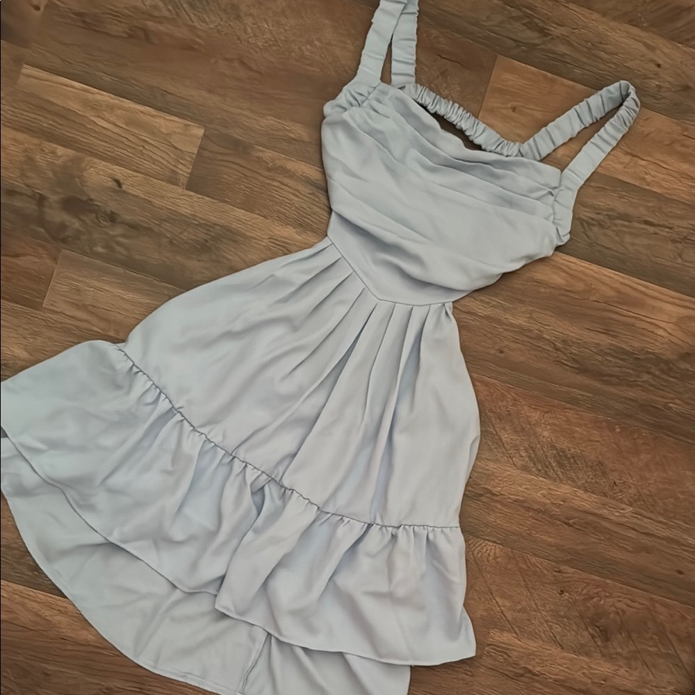 Shein Elegant Lightweight Light Blue Women's Dress